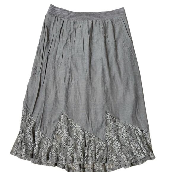Apt 9 Pull On Gray Lined Boho Skirt Lace Detail XXL - Picture 1 of 6